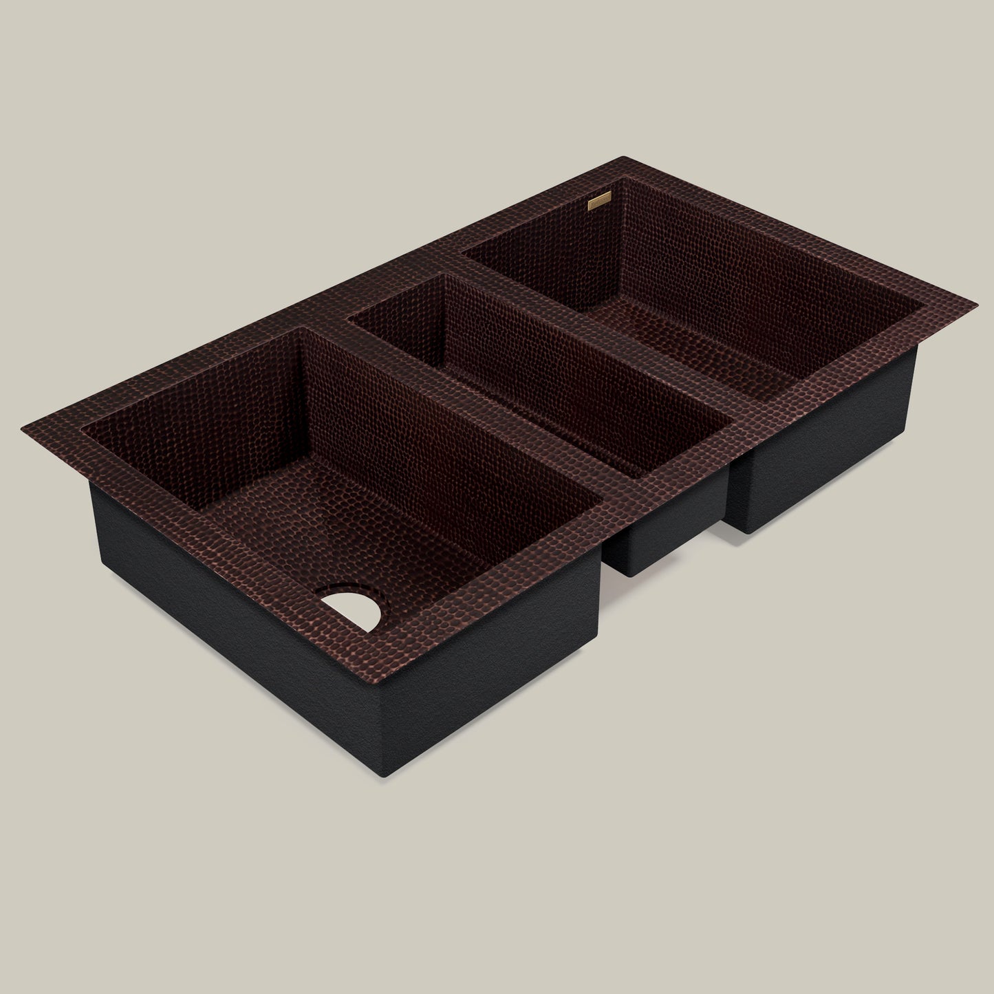 Premium Tarja de Cocina en Cobre con Tres Divisiones
