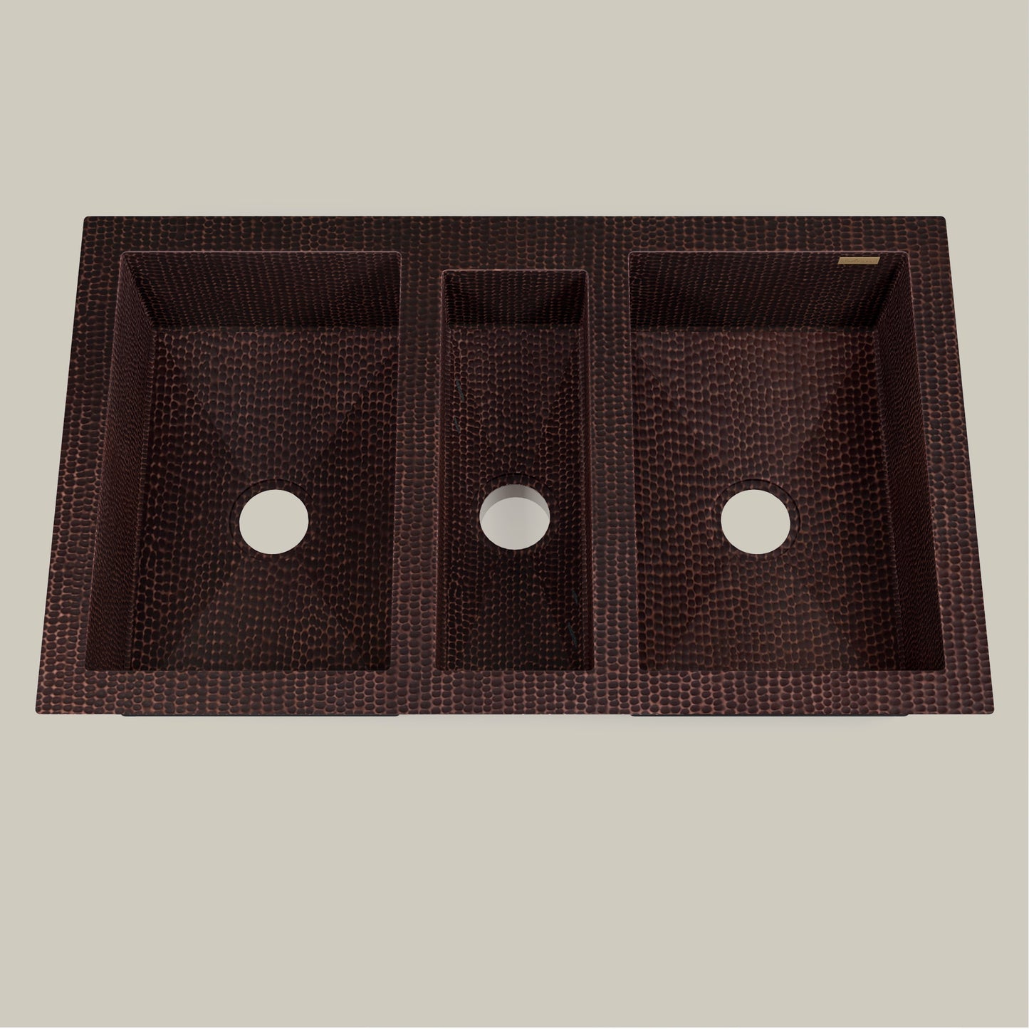 Premium Tarja de Cocina en Cobre con Tres Divisiones