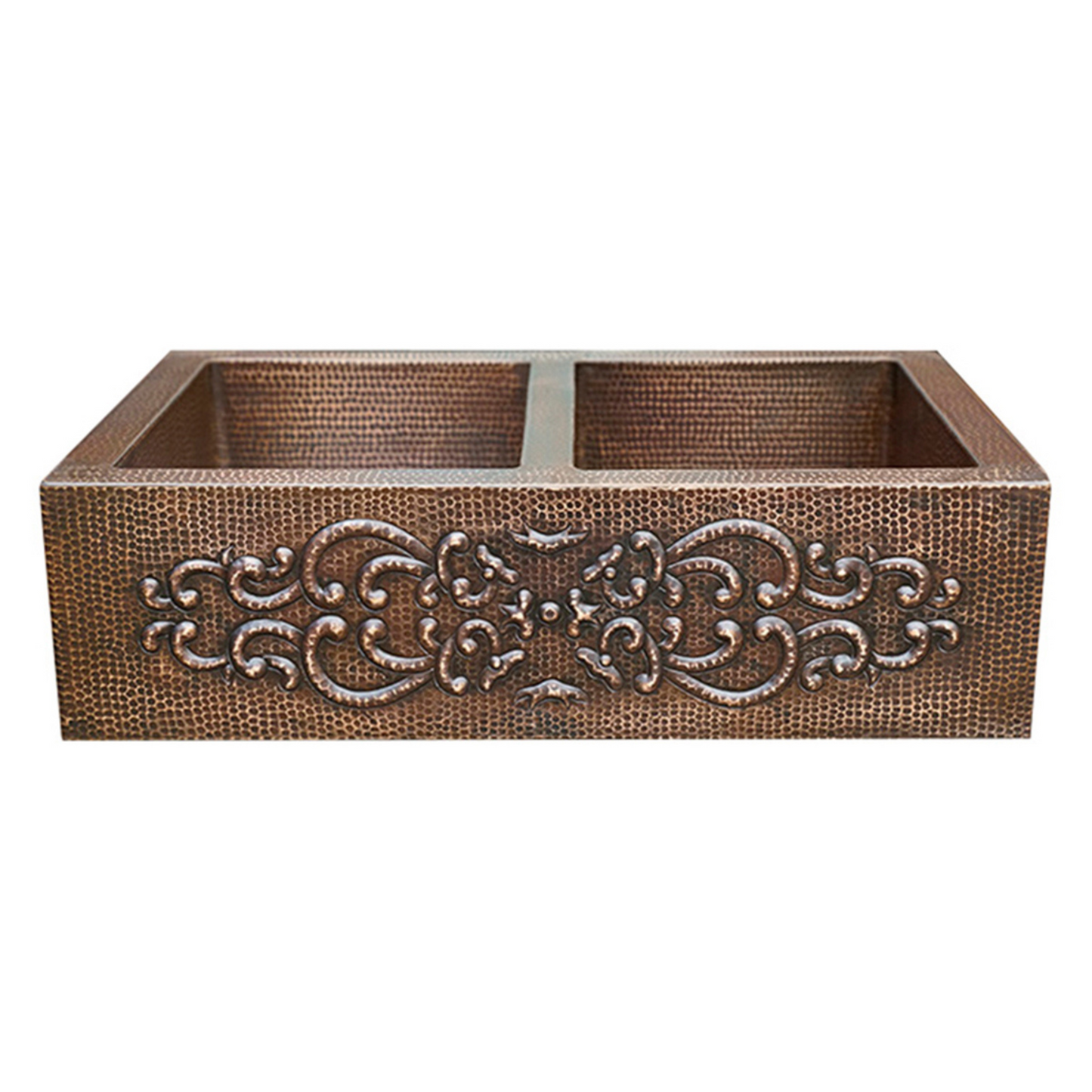 Premium Tarja de Cocina Farmhouse 50/50 en Cobre con Diseño