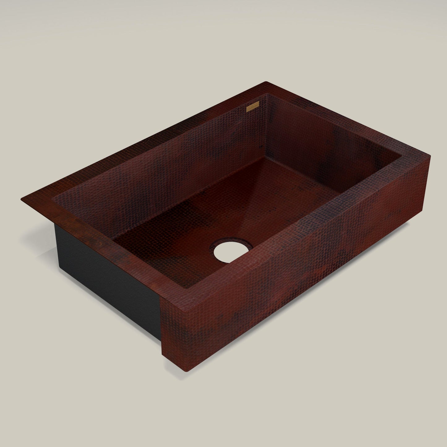 Premium Tarja De Cocina Farmhouse En Cobre Con Faldón Corto
