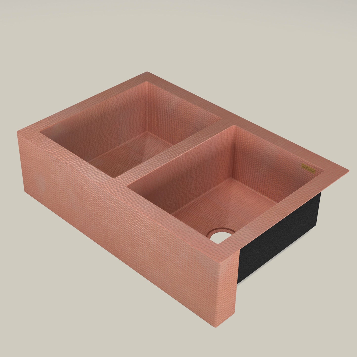 Premium Tarja De Cocina Farmhouse 50/50 En Cobre