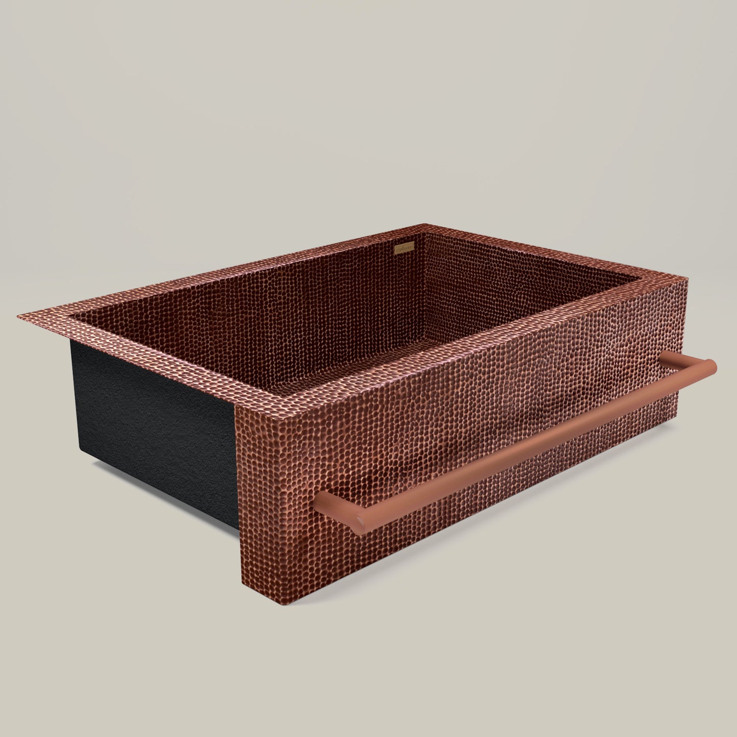 Premium Tarja de Cocina Farmhouse en Cobre con Toallero Cuadrado