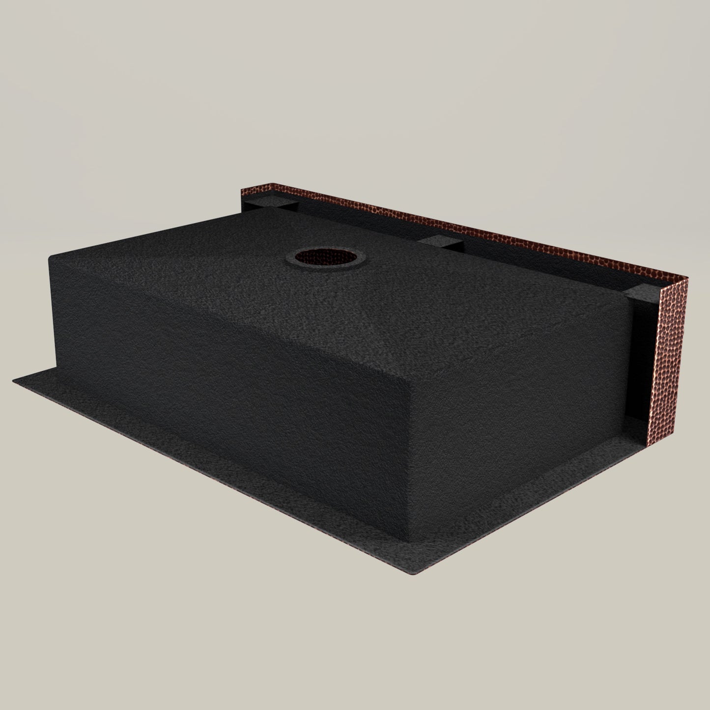 Premium Tarja de Cocina Farmhouse en Cobre con Toallero Cuadrado
