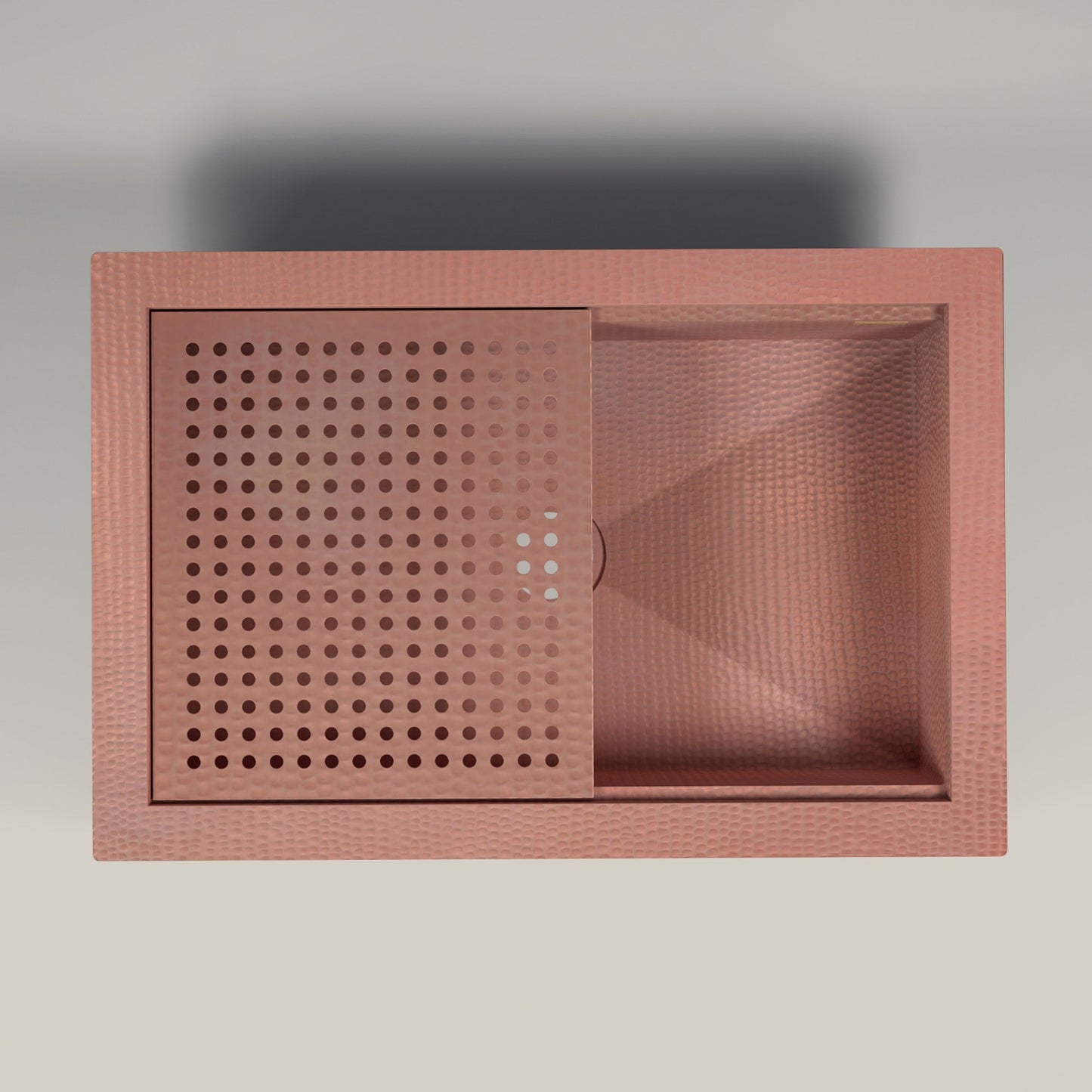Premium Tarja De Cocina Farmhouse En Cobre Con Escurridor Desmontable