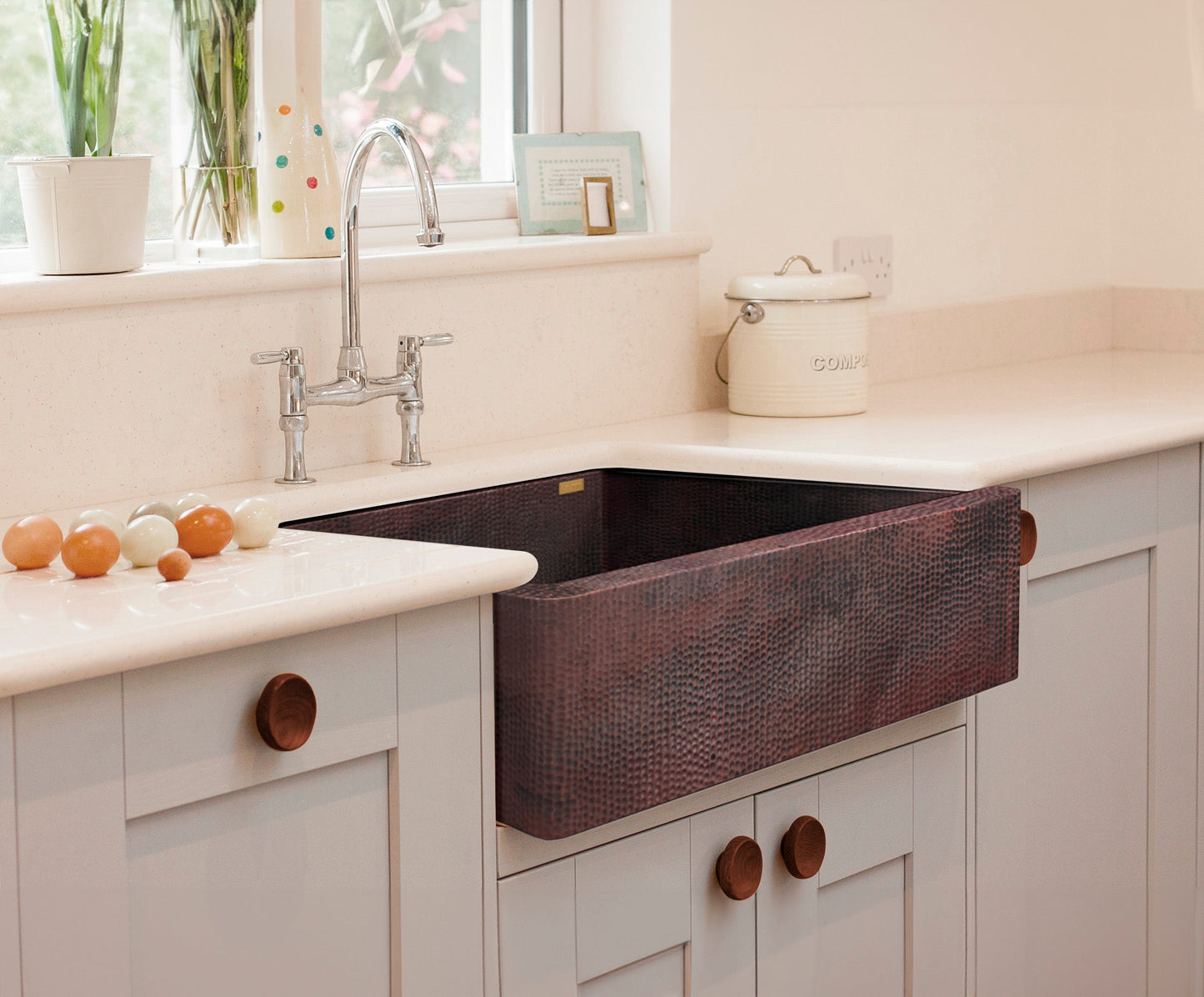 Premium Tarja De Cocina Farmhouse En Cobre Diseño Fernanda
