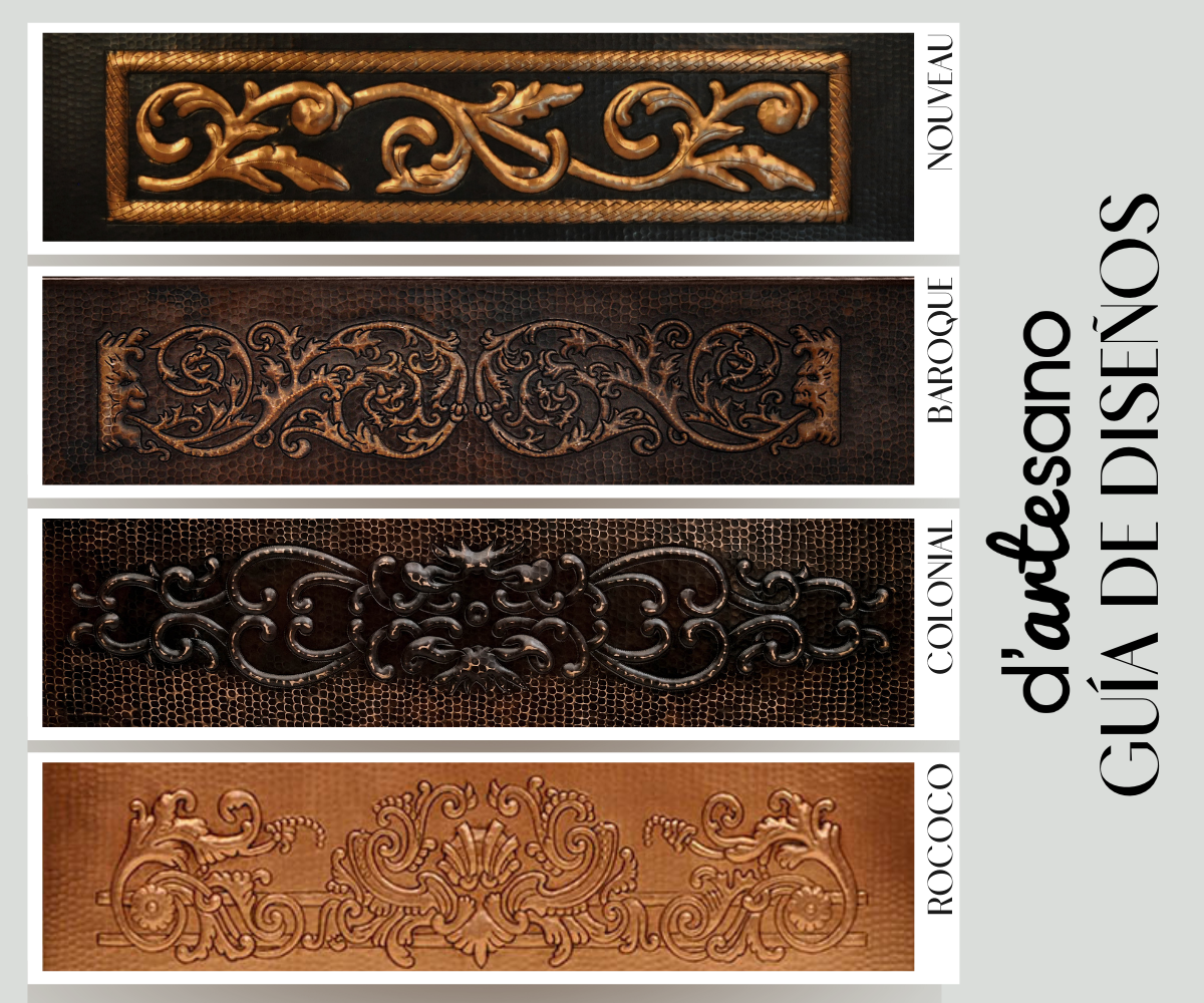 Premium Tarja de Cocina Farmhouse 50/50 en Cobre con Diseño