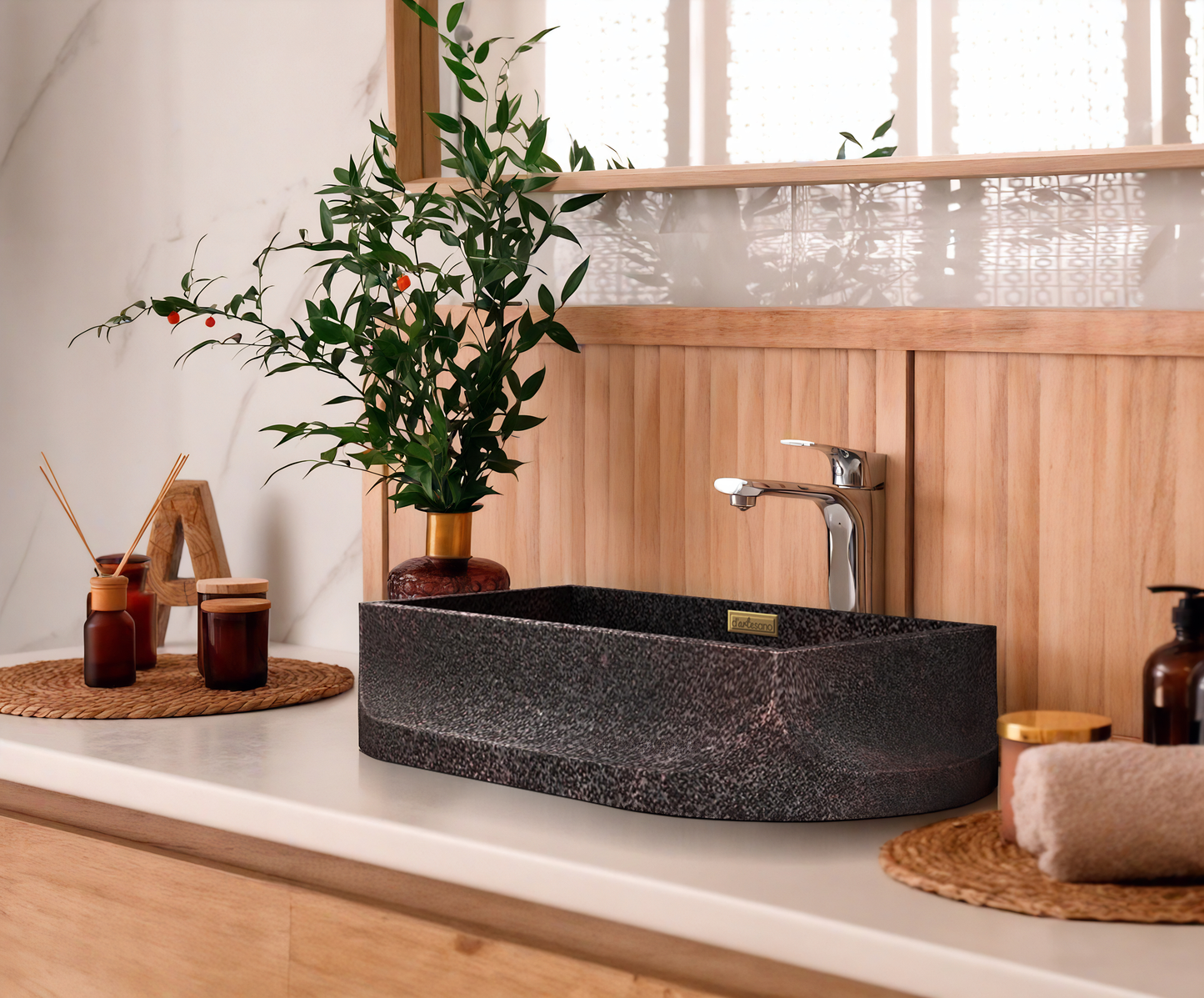 Premium Lavabo Volcano Vessel En Cobre Diseño Tulum