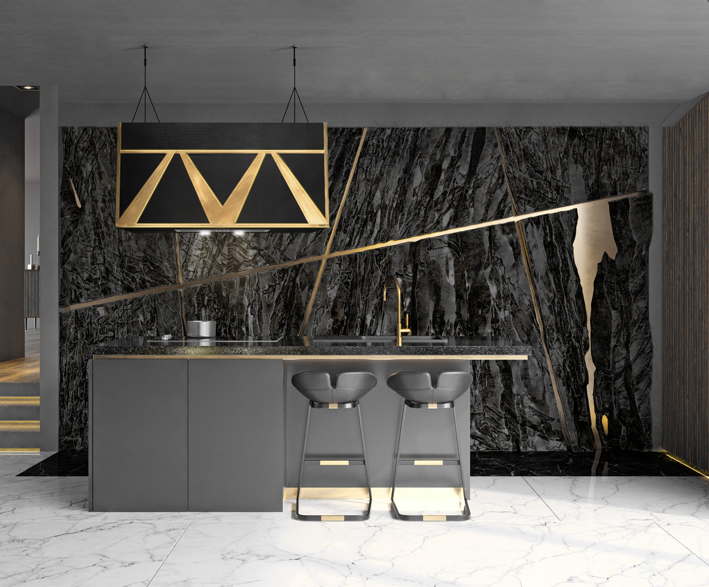 Premium Campana De Cocina Para Isla En Cobre-laton Diseño Mexiq