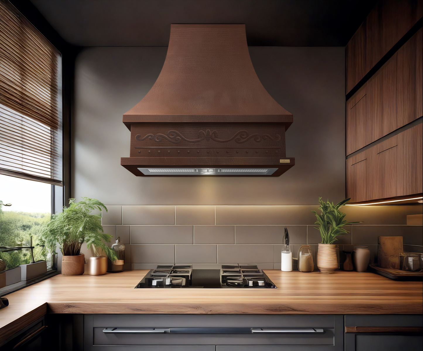 Campana de Cocina para Muro en Cobre Diseño Torre