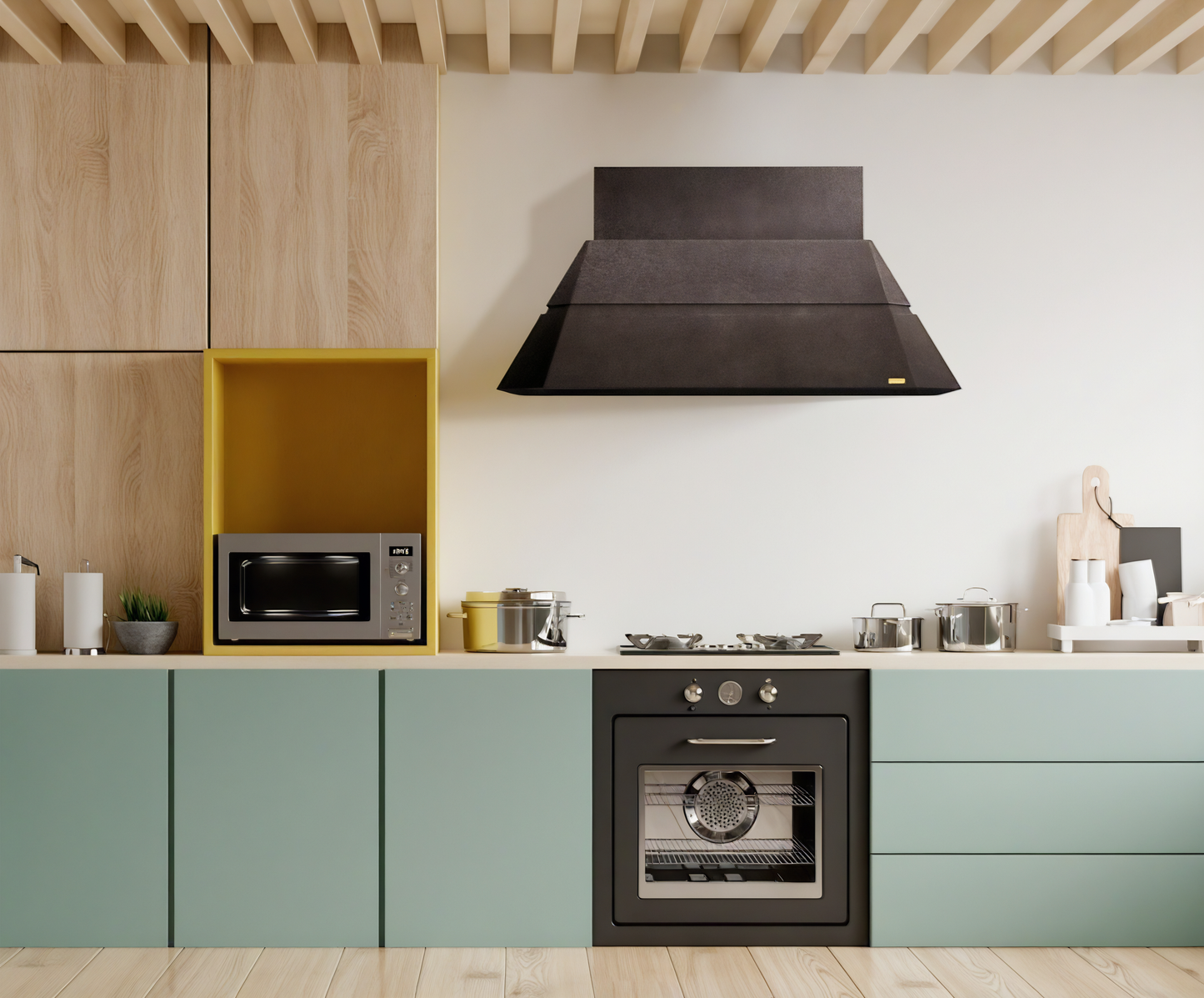 Premium Campana De Cocina Volcano Para Muro En Cobre Diseño Teotihuacan