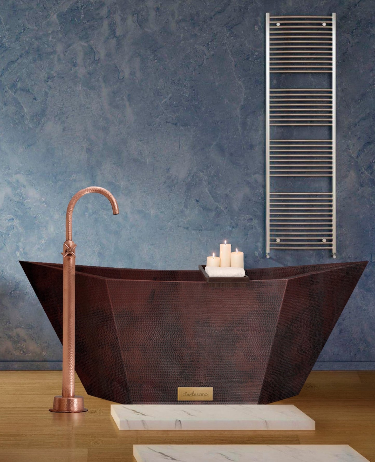 Premium Tina De Baño Con Doble Pared En Cobre Diseño Acalli
