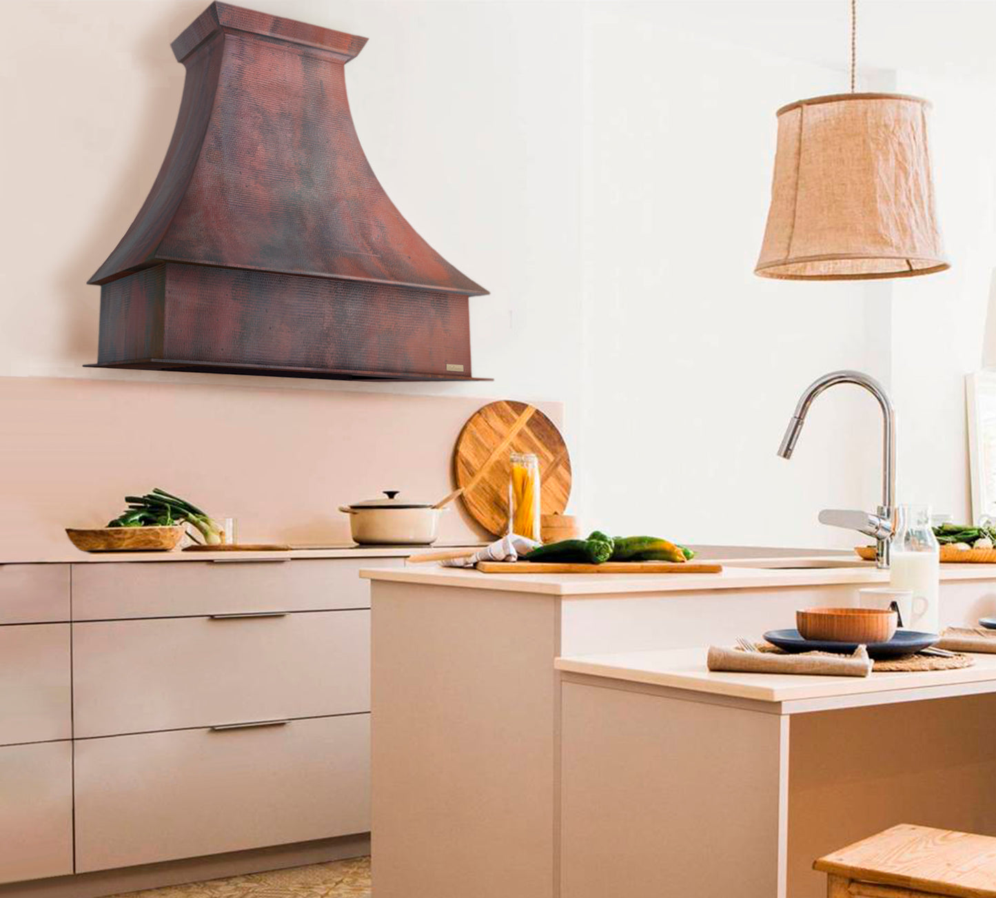 Premium Campana de Cocina para Muro en Cobre Diseño Vintage