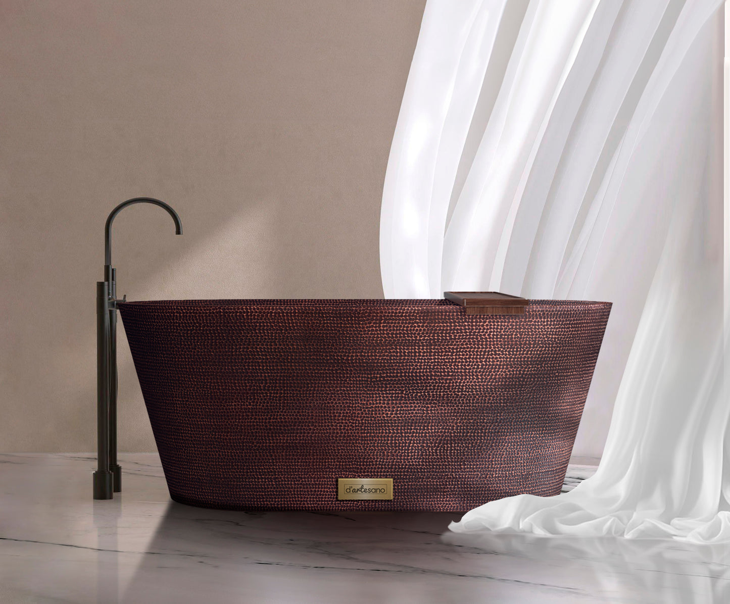 Premium Tina De Baño Con Doble Pared En Cobre Diseño Xicali