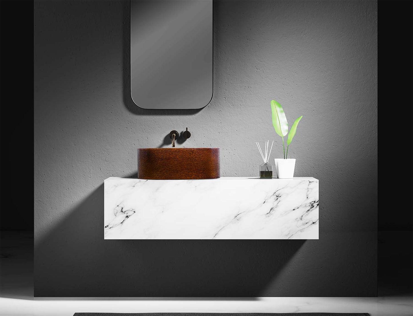 Premium Lavabo Volcano Vessel en Cobre Diseño Cápsula