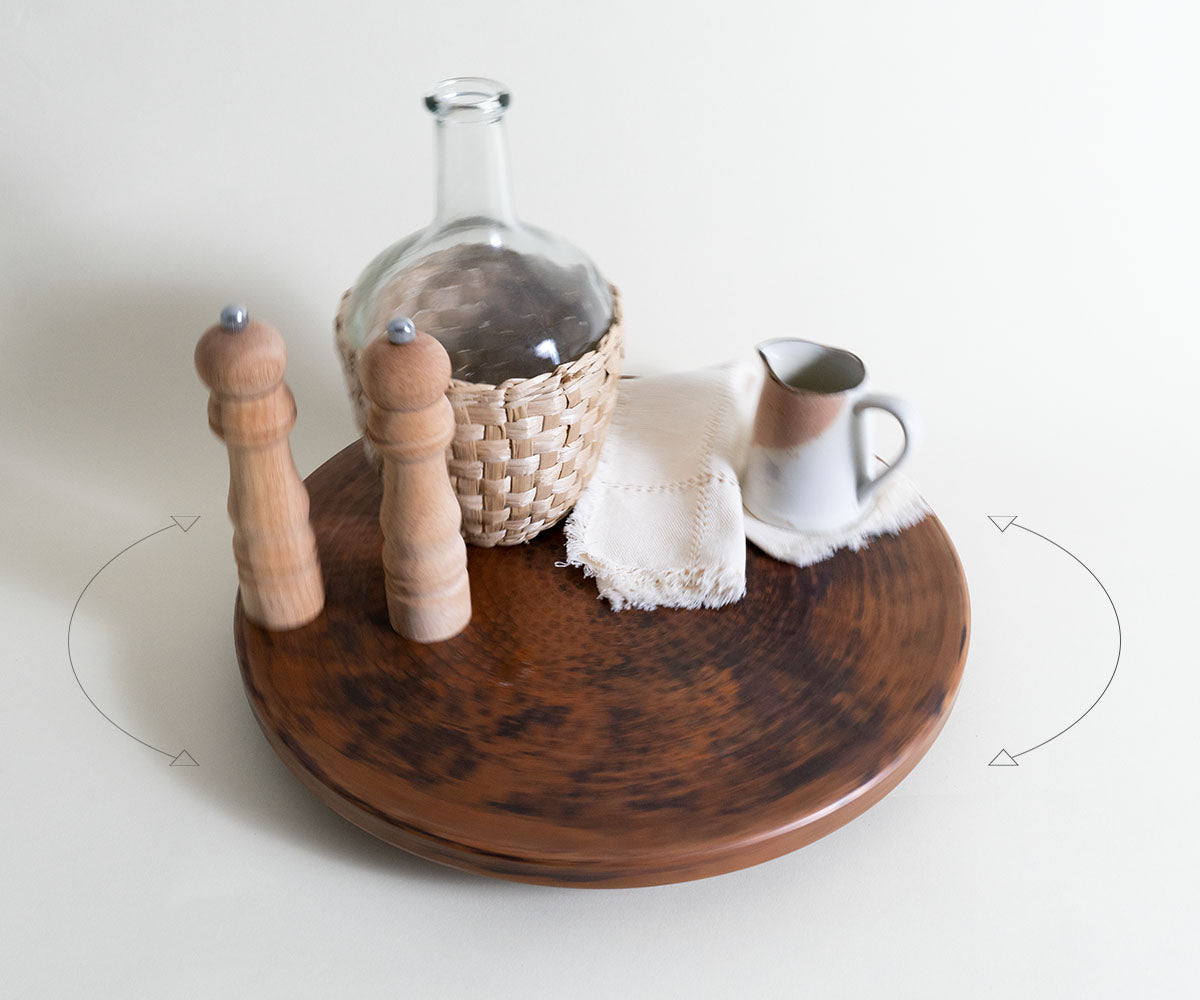 Charola Volcano Lazy Susan en Cobre