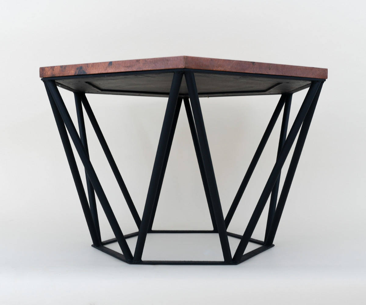 Mesa de Centro Hexagonal en Cobre