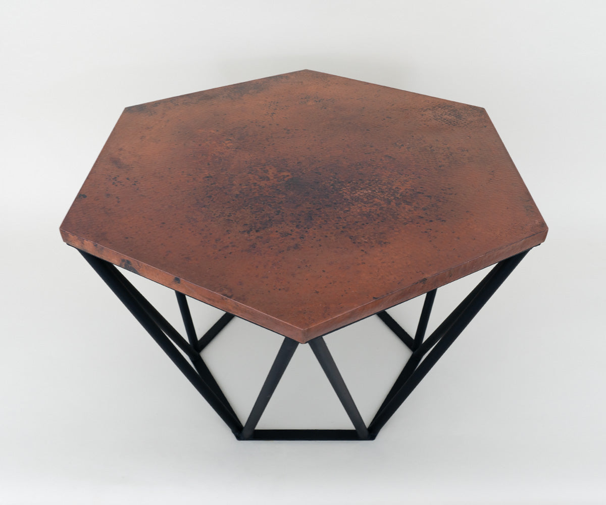Mesa de Centro Hexagonal en Cobre
