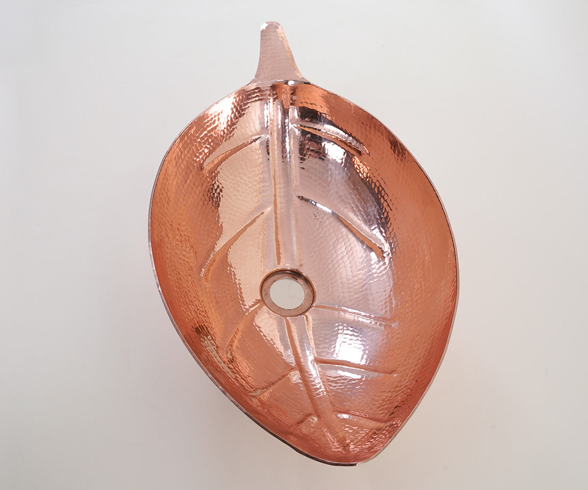 Premium Lavabo Vessel en Cobre Diseño Hoja