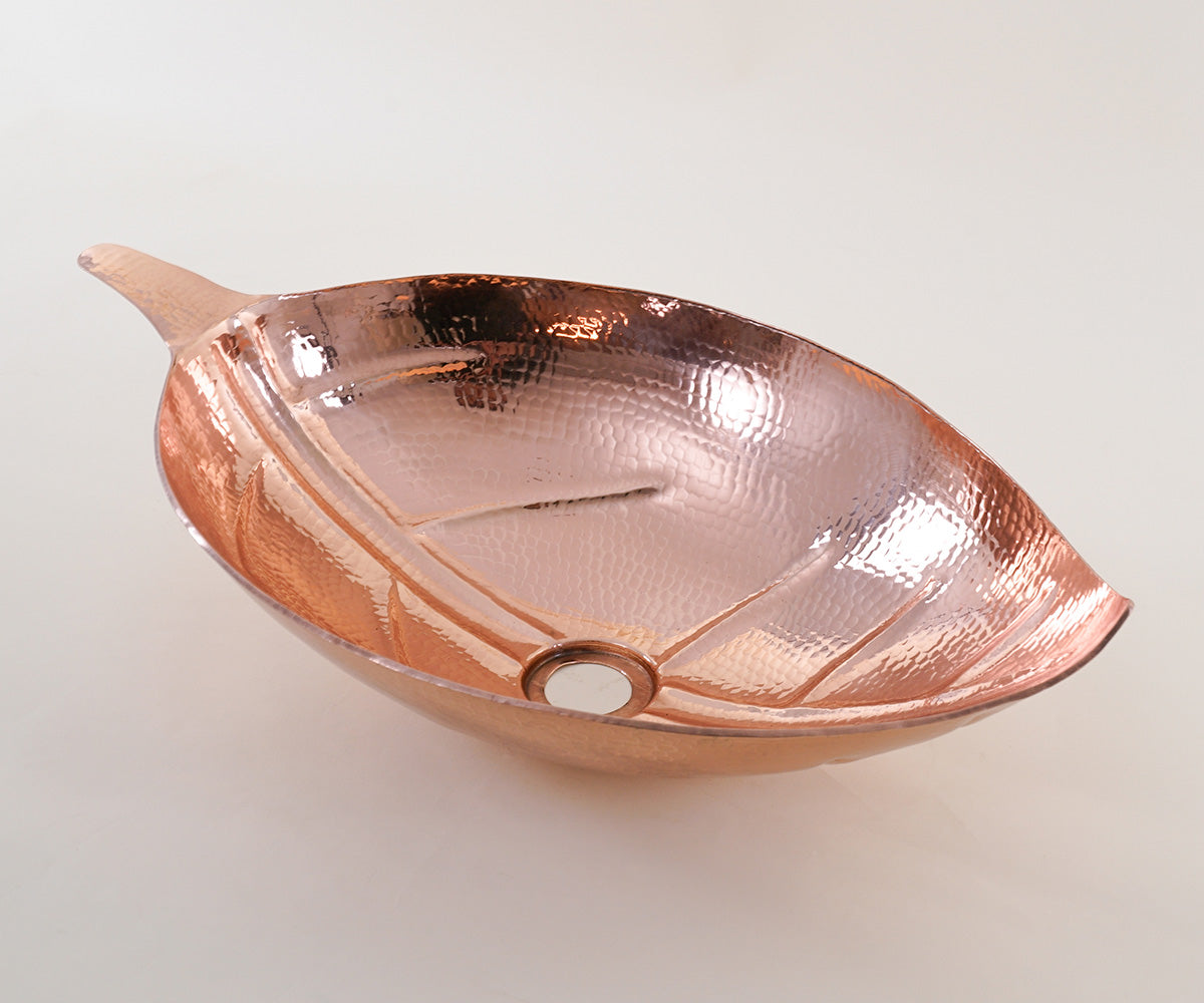 Premium Lavabo Vessel en Cobre Diseño Hoja