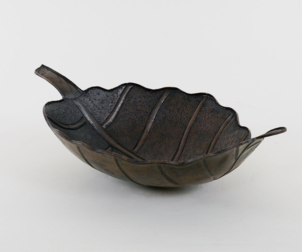 Premium Lavabo Vessel en Cobre Diseño Hoja de Roble