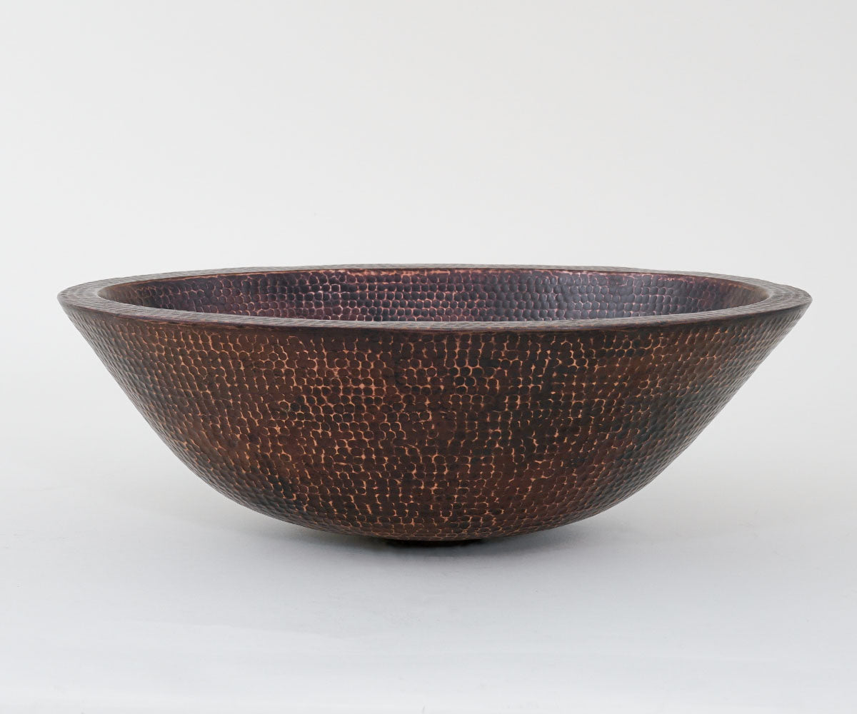 Premium Lavabo Vessel Ovalado en Cobre con Doble Pared