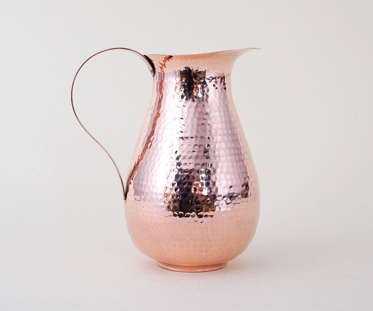 Jarra con Asa Plana en Cobre