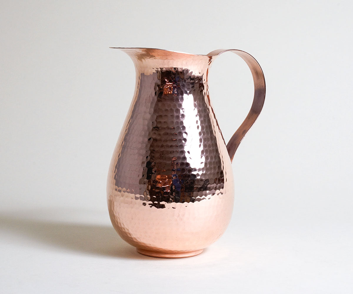 Jarra con Asa Plana en Cobre