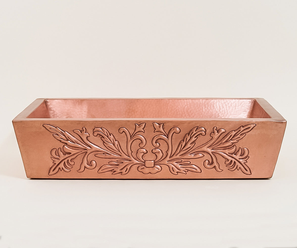 Premium Lavabo Vessel en Cobre Diseño Provenzal