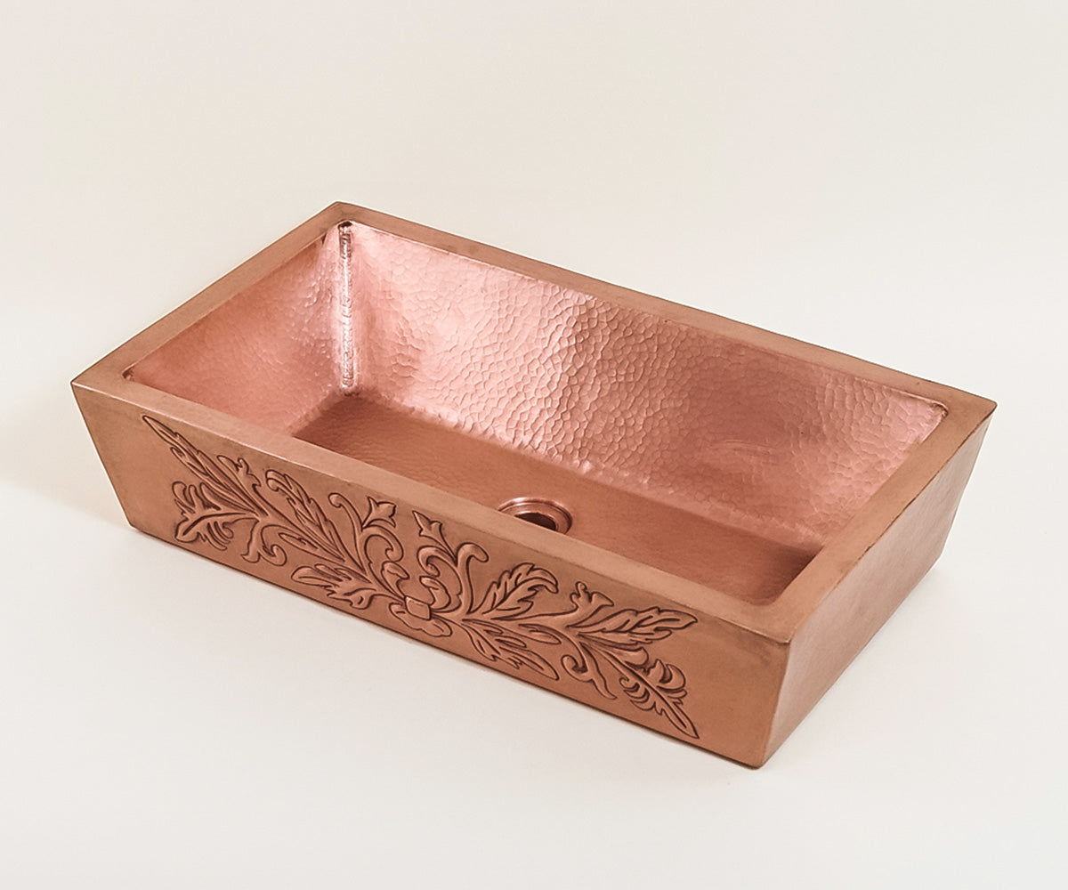 Premium Lavabo Vessel en Cobre Diseño Provenzal