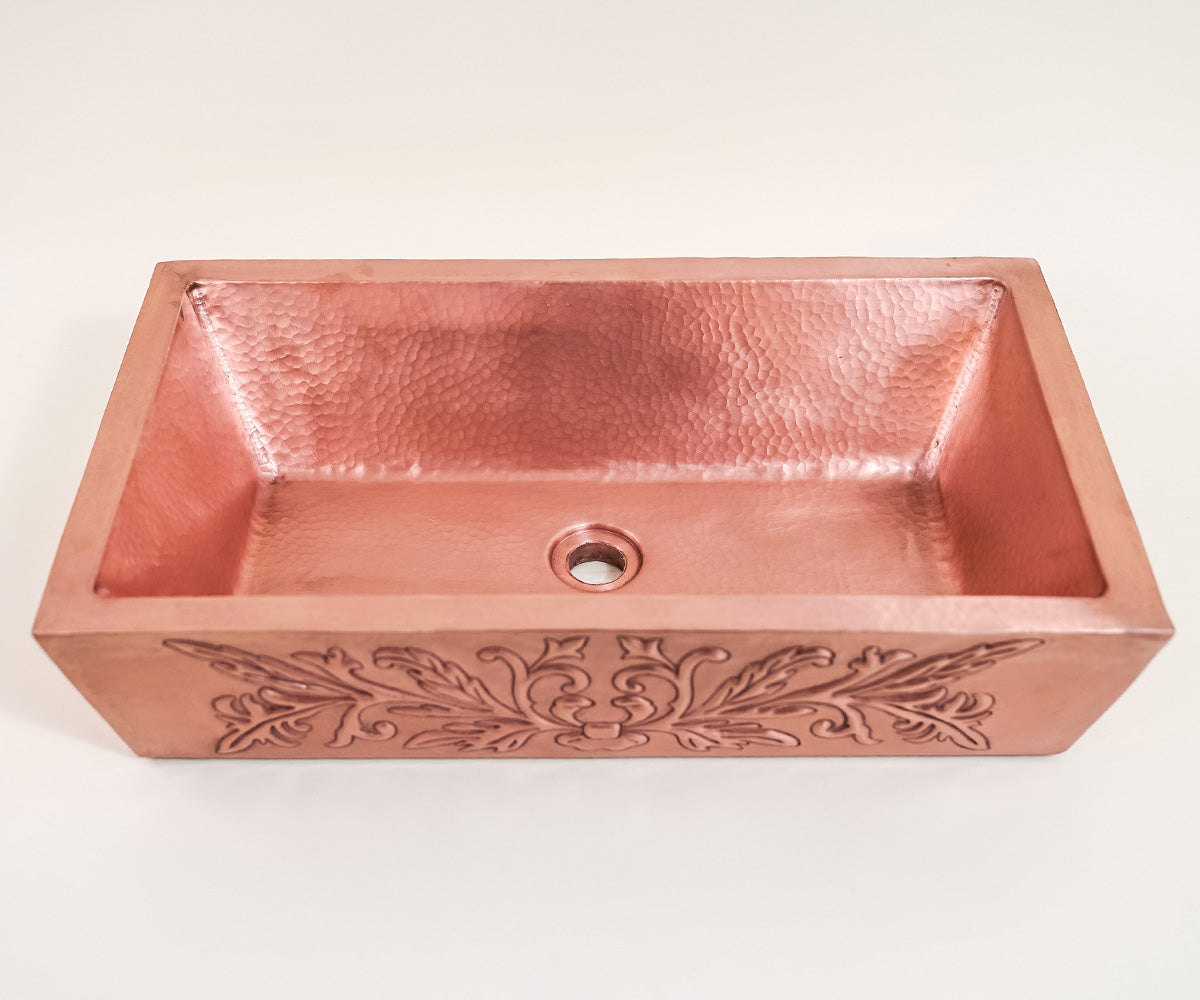 Premium Lavabo Vessel en Cobre Diseño Provenzal