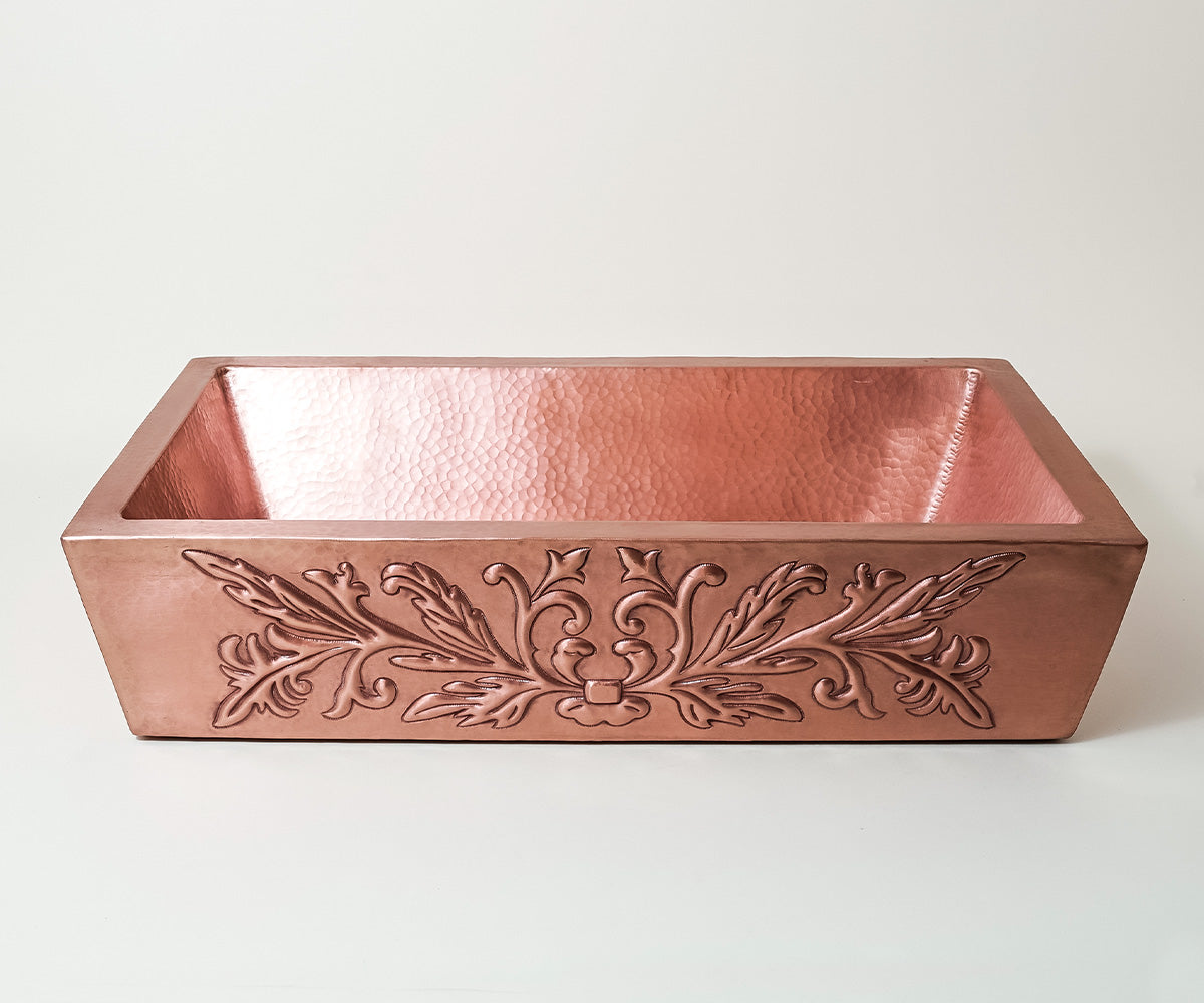 Premium Lavabo Vessel en Cobre Diseño Provenzal
