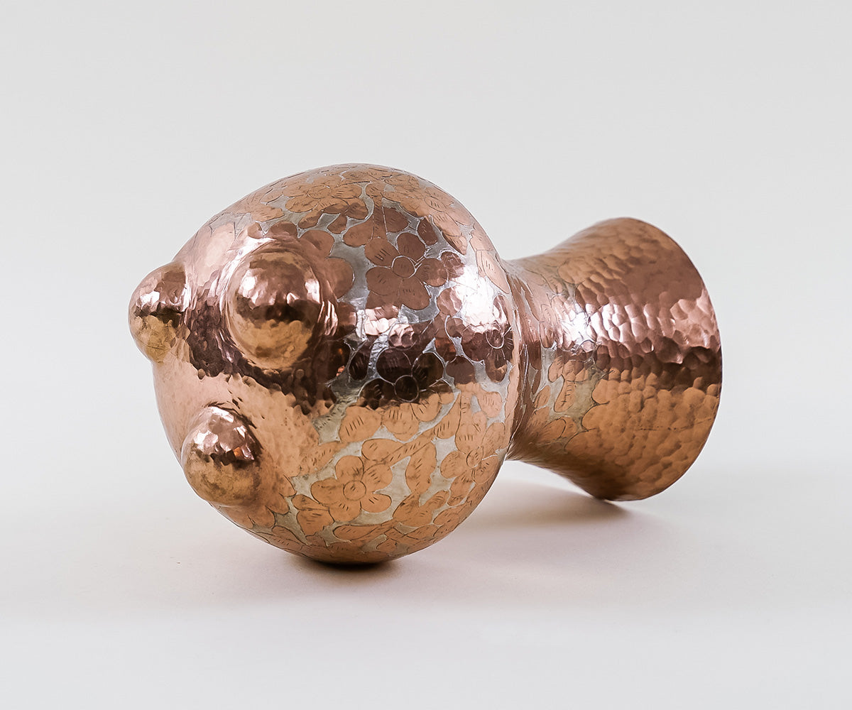 Premium Jarrón Valencia en Cobre Plateado