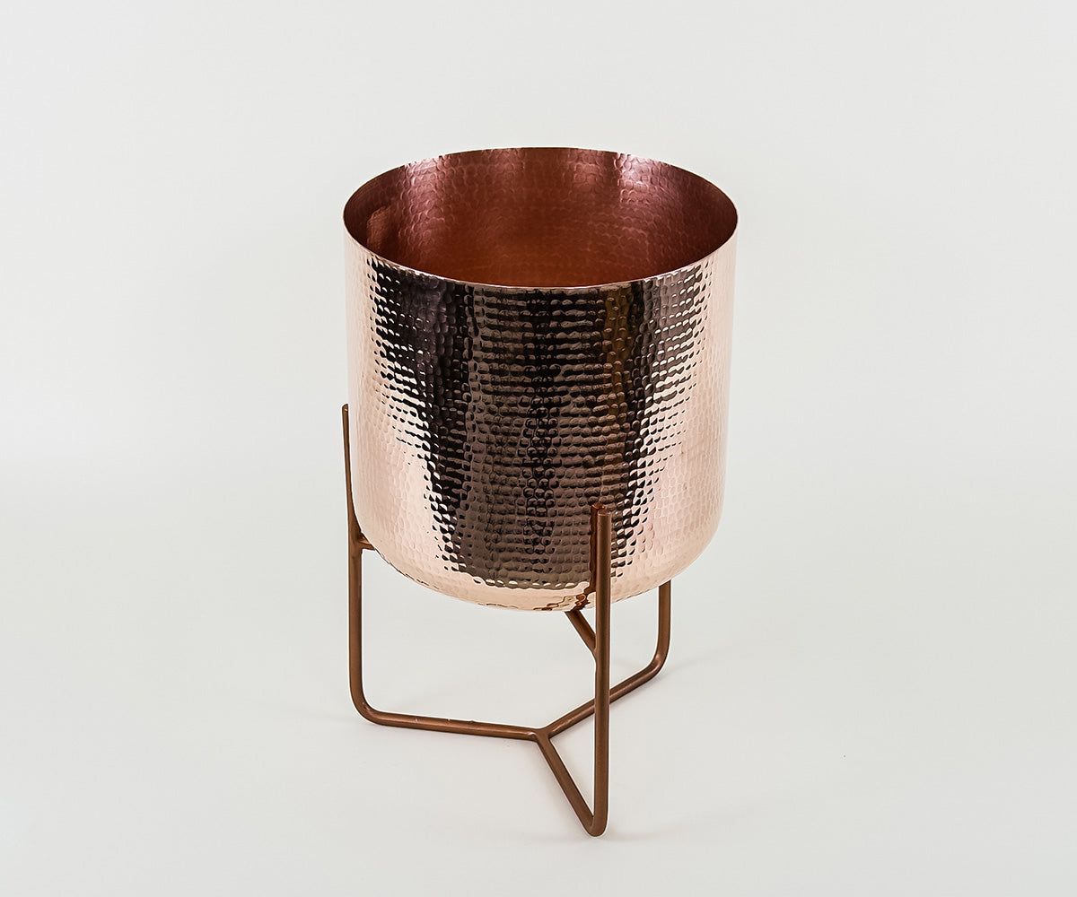 Premium Macetero en Cobre Diseño Mid Century