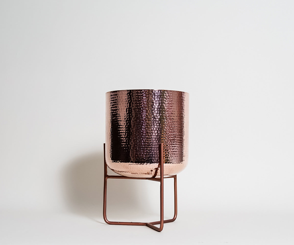 Premium Macetero en Cobre Diseño Mid Century