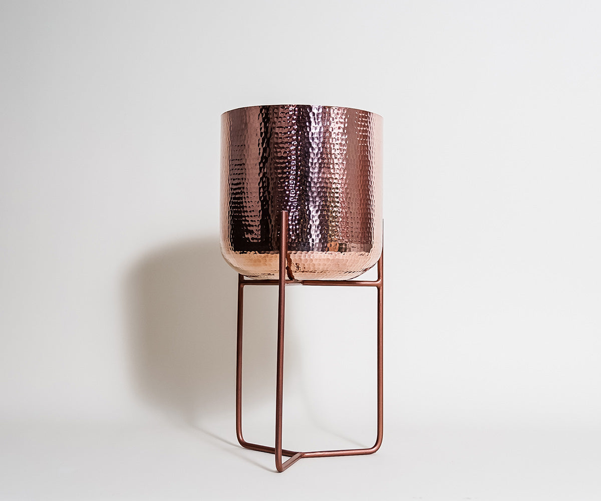 Premium Macetero en Cobre Diseño Mid Century