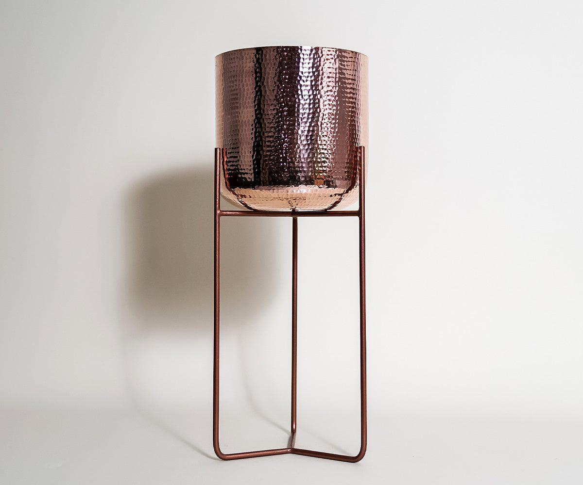 Premium Macetero en Cobre Diseño Mid Century