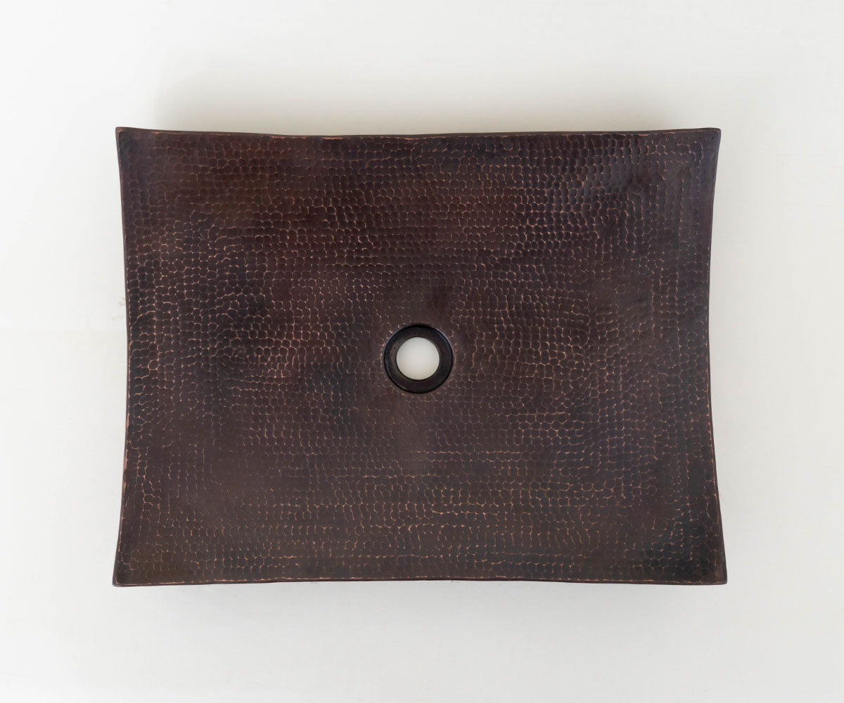 Premium Lavabo Vessel Rectangular en Cobre Diseño Kohani