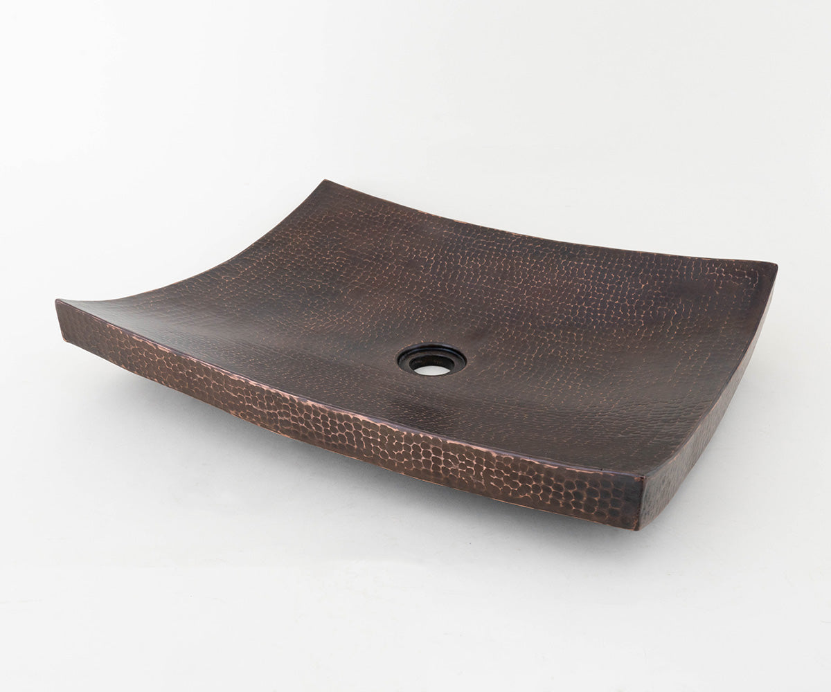 Premium Lavabo Vessel Rectangular en Cobre Diseño Kohani
