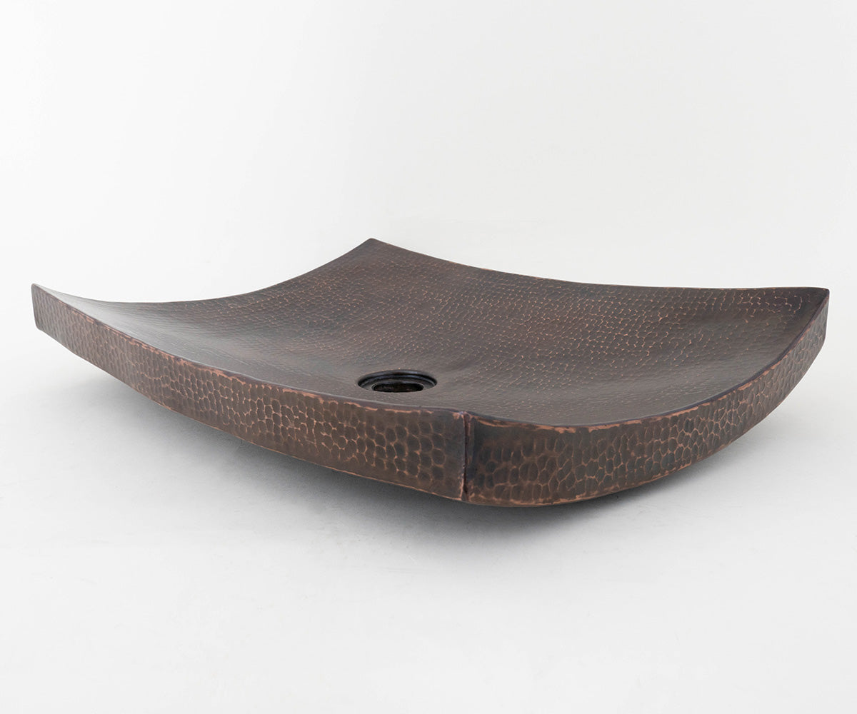Premium Lavabo Vessel Rectangular en Cobre Diseño Kohani