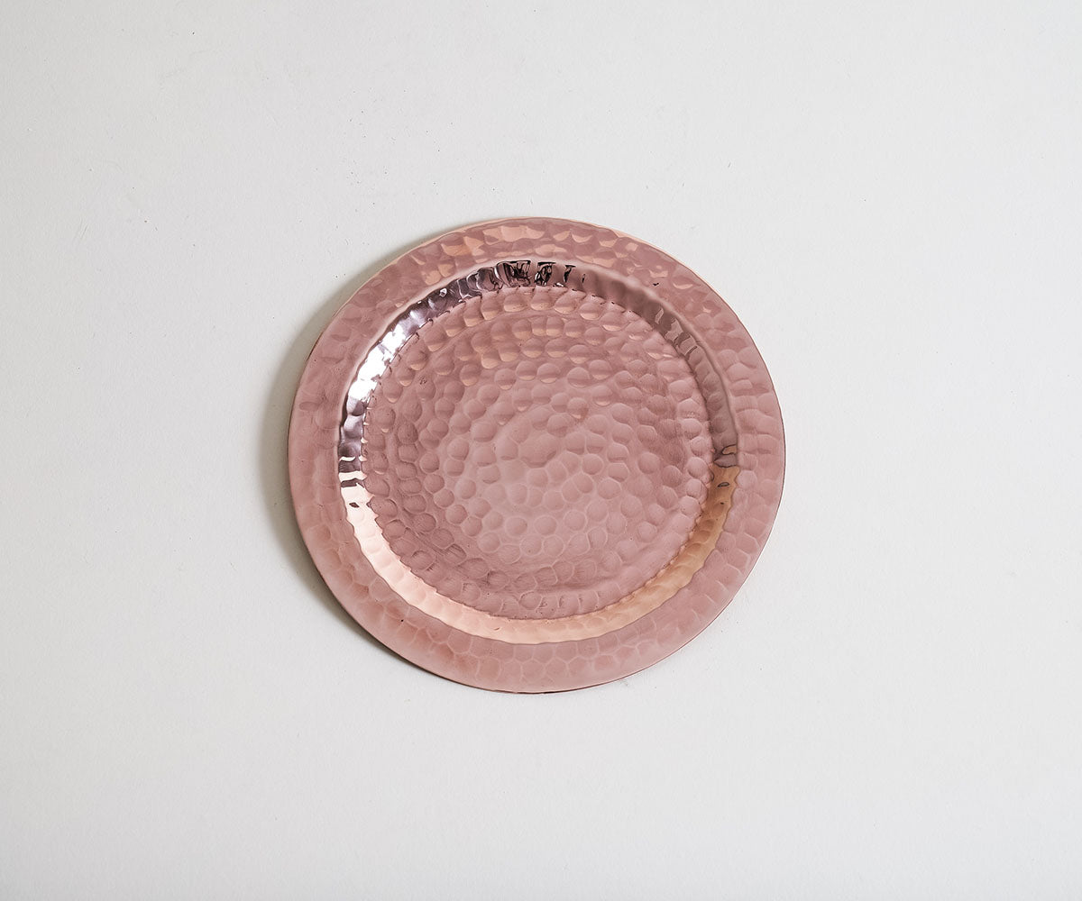 Juego de Platos Redondos para Mantequilla en Cobre