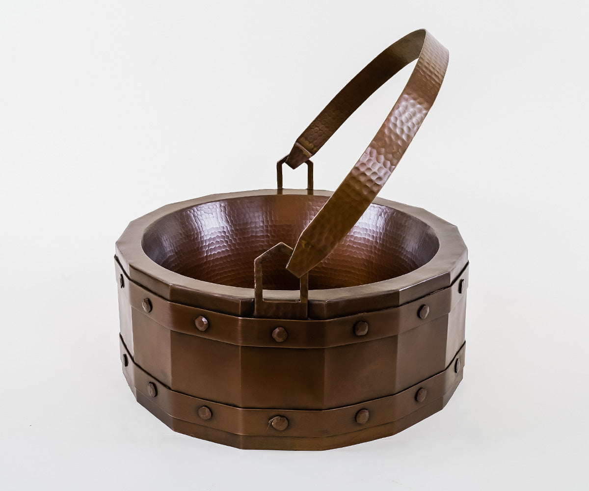 Premium Lavabo Vessel en Cobre con Diseño Balde