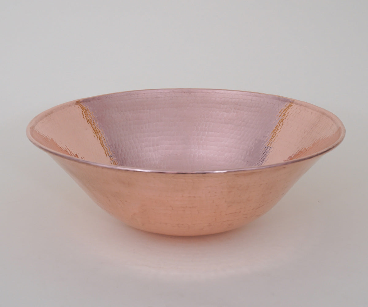 Premium Lavabo Vessel Redondo con Bordo Alambrado en Cobre