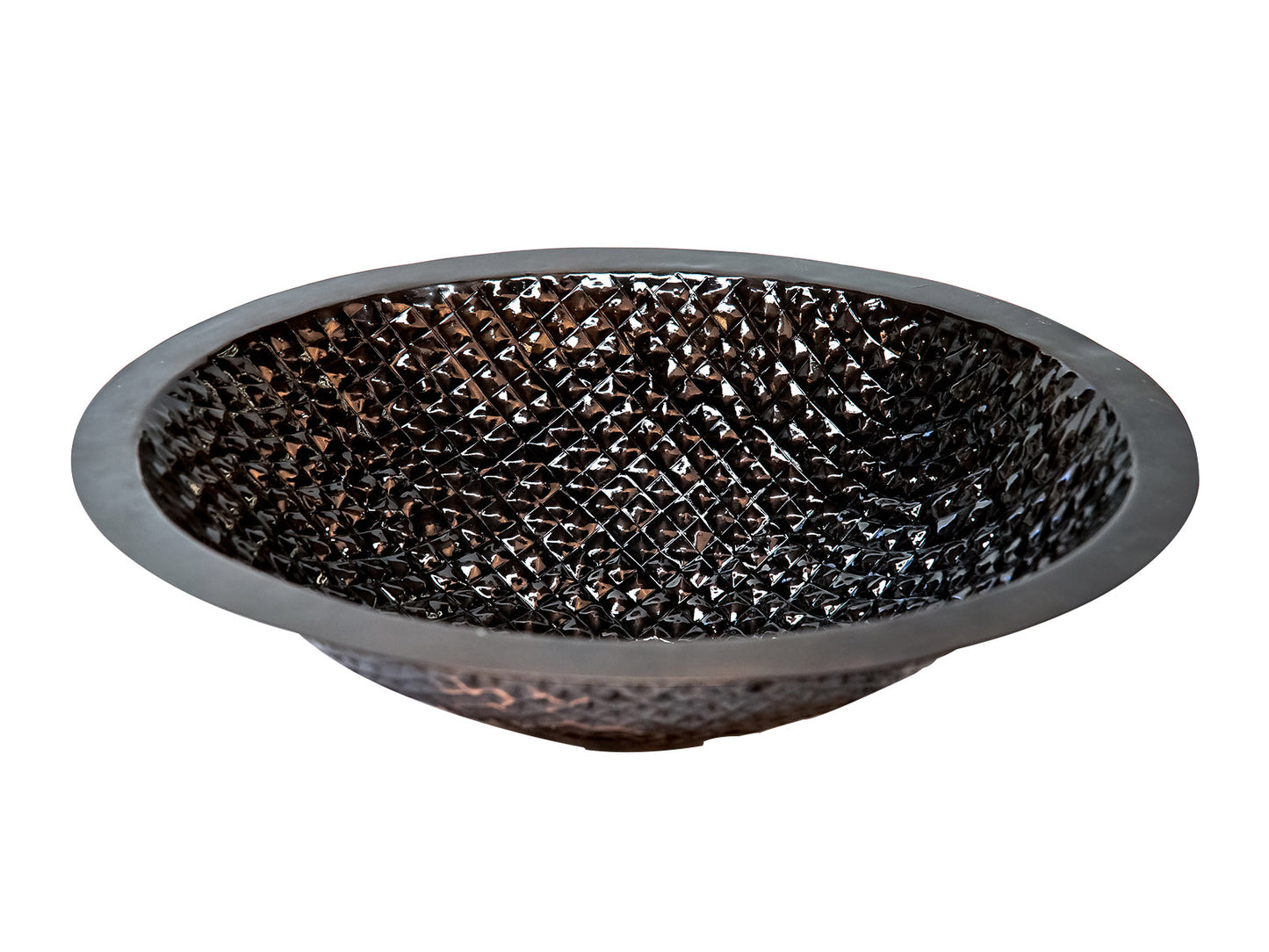Premium Lavabo Ovalado en Cobre Diseño Cuadros