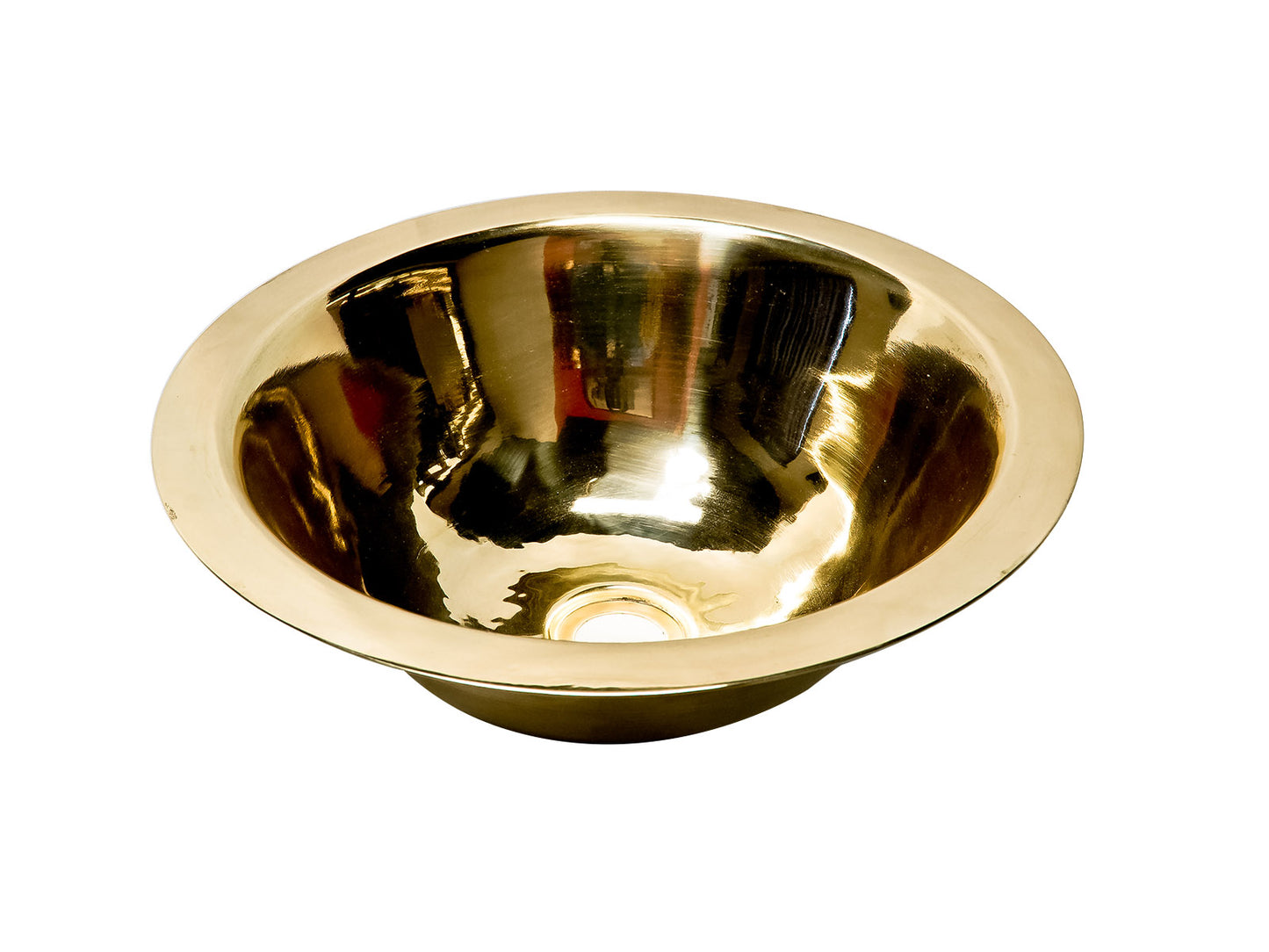 Premium Lavabo Redondo en Latón Liso Alto Brillo