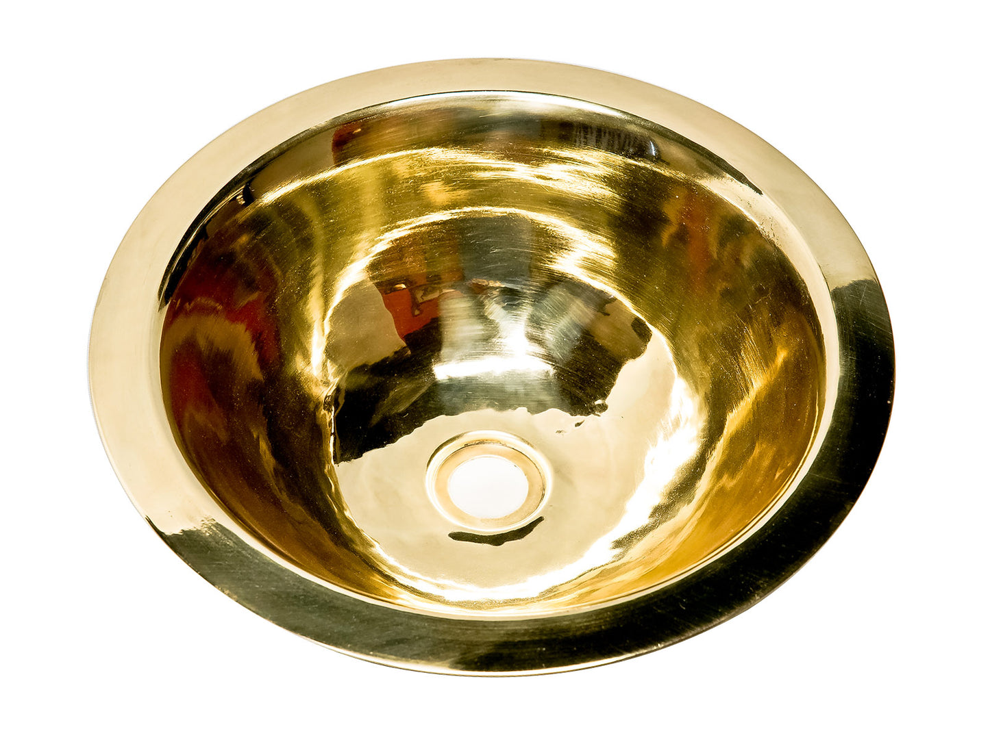 Premium Lavabo Redondo en Latón Liso Alto Brillo