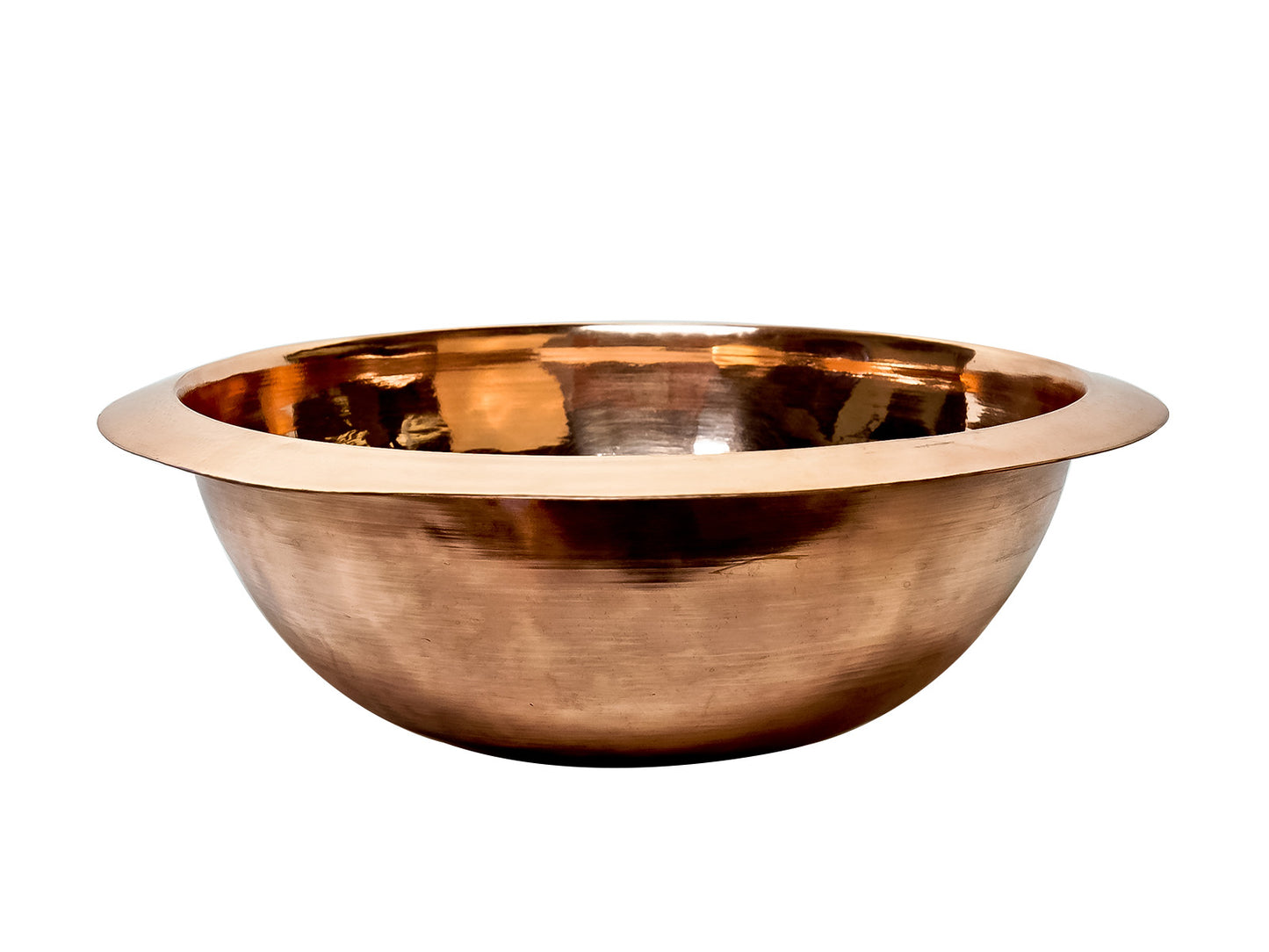 Premium Lavabo Redondo en Cobre Liso Alto Brillo