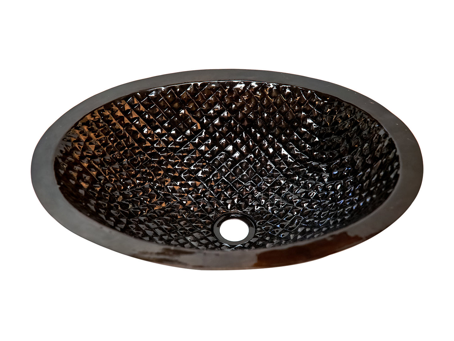 Premium Lavabo Ovalado en Cobre Diseño Cuadros