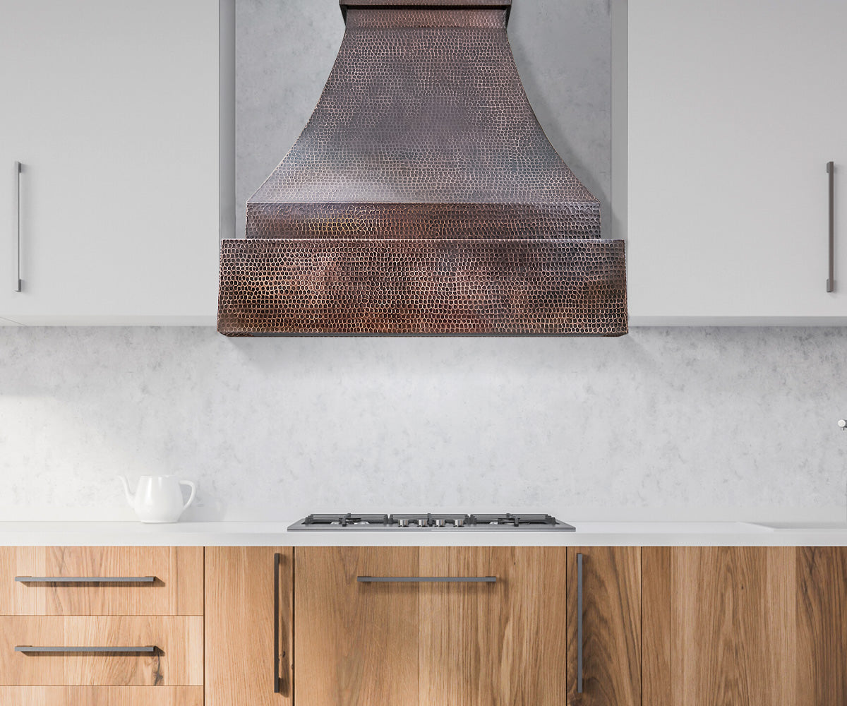 Campana de Cocina para Muro en Cobre Diseño Pirámide