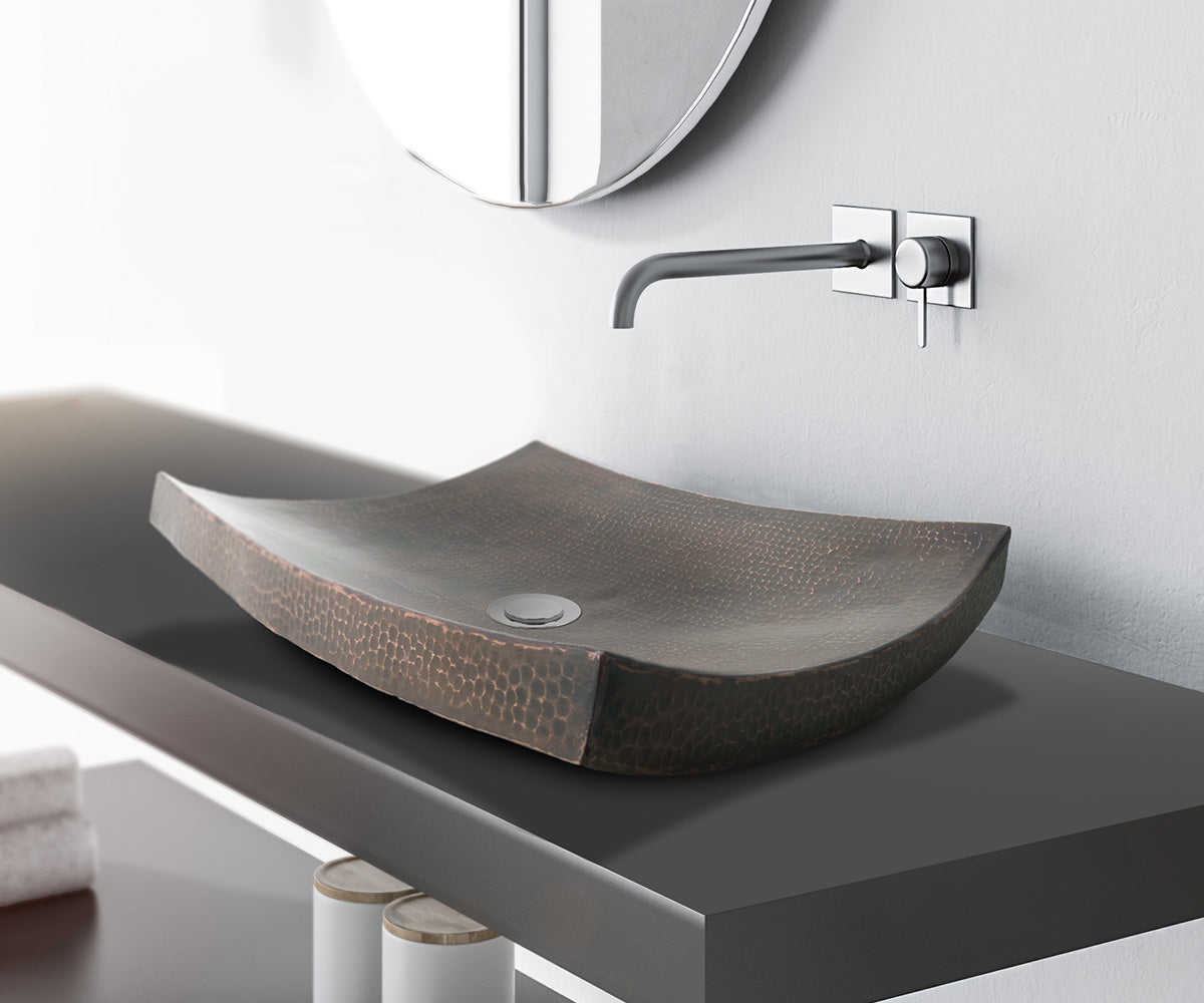 Premium Lavabo Vessel Rectangular en Cobre Diseño Kohani