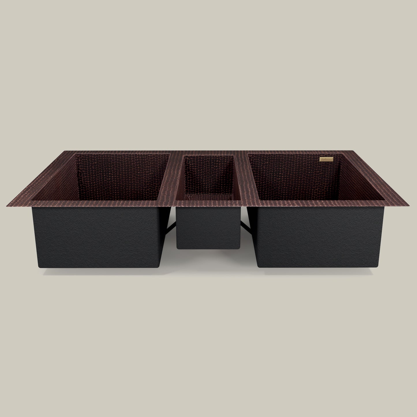 Premium Tarja de Cocina en Cobre con Tres Divisiones